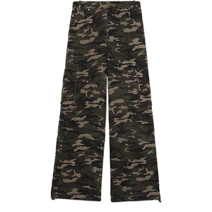 Fabricación personalizada <span class=keywords><strong>mujeres</strong></span> Hip Pop holgado camuflaje High Street <span class=keywords><strong>pantalones</strong></span> de pierna ancha sueltos bolsillo de carga mono liso <span class=keywords><strong>para</strong></span> <span class=keywords><strong>mujeres</strong></span> - Product Image 5