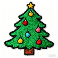 Patch brodé motif dessin animé, serviette et sapin de Noël, pour vêtements d'enfants, décoration de mode DIY