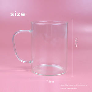 Tasse en verre imprimé avec Logo personnalisé, pour le café au lait, le thé ou le lait, avec poignée, bonne qualité, vente en gros, 1 unité - Product Image 4