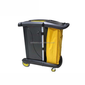 Chariot de nettoyage robuste pour le personnel d'entretien, chariot de rangement, organisateur, conception de sac de recharge, chariot utilitaire pour le nettoyage des installations hôtelières - Product Image 3