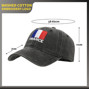 Casquette de baseball unisexe en coton lavé, non structurée, à 6 panneaux, brodée, style Dad Hat, avec drapeau de supporter de football 2026, vente en gros - Product Image 4