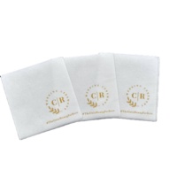Serviette Airlaid Blanche Imprimé Logo 100% Pâte De Bois Vierge 1 Plis Serviette pour Café Fête De Mariage
