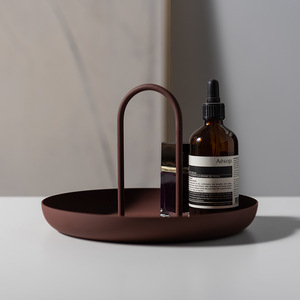 Bandeja portátil redonda moderna Simple nórdica para almacenamiento de escritorio para objetos pequeños Entrada de la sala de estar con patrón de naturaleza muerta - Product Image 1