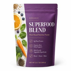 Mezcla de Superalimentos Orgánicos Altos <span class=keywords><strong>en</strong></span> Fibra, 2g de Fibra Dietética con Quinoa y Semillas de Chía, <span class=keywords><strong>Polvo</strong></span> <span class=keywords><strong>para</strong></span> el Bienestar Digestivo, OEM - Product Image 1