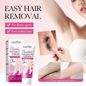 Crème dépilatoire instantanée bio à la vitamine E, à base de plantes et de rose, pour l'éclaircissement des aisselles et des cuisses, marque privée OEM pour femmes - Product Image 2