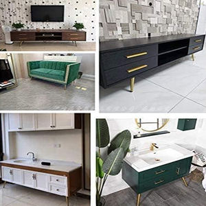 Pieds de meubles droits de remplacement en métal doré pour canapé, fauteuil, ottoman, <span class=keywords><strong>causeuse</strong></span>, table basse, armoire - Product Image 2