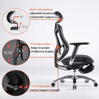 Chaise de bureau de direction ergonomique de luxe avec dossier en maille et support lombaire, pivotante, pour ordinateur et mobilier de bureau
