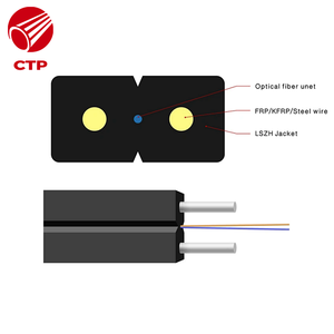 Cable de Fibra Óptica FTTH para Exteriores, 10 Conductores, Monomodo, Multimodo, OM1, OM2, OM3, OM4, Cubierta LSZH, ISO9001, ETL, CE, CPR, CMR - Product Image 1
