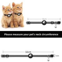 Collier pour chat avec support AirTag, boucle de sécurité en PP, réglable, réfléchissant, avec clochette pour chatons et chats, vente en gros