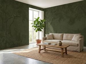 <span class=keywords><strong>Papier</strong></span> <span class=keywords><strong>peint</strong></span> en velours personnalisé, gravure sur mesure, gris forêt, texturé floqué, vintage, arbre, fougère, lac, pour villa haut de gamme, hôtel, café - Product Image 2