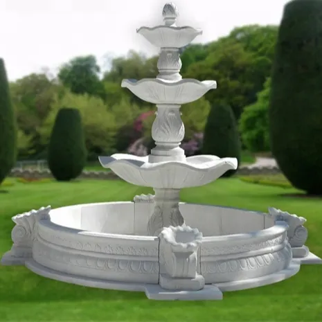 Vendita calda di stile Europeo 3 livelli di grandi dimensioni all'aperto giardino marmo fontane di acqua per la vendita