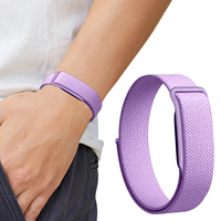 Bracelet de montre tressé en nylon durable avec boucle, compatible avec Fitbit Air Fitness Tracker 1,8 cm, Color Match Magic Loop Sports