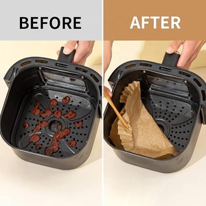 Doublure en papier jetable <span class=keywords><strong>pour</strong></span> friteuse 100pcs Doublure en parchemin de qualité alimentaire <span class=keywords><strong>pour</strong></span> four à <span class=keywords><strong>micro</strong></span>-ondes <span class=keywords><strong>pour</strong></span> friteuse à air double Accessoires de cuisson - Product Image 2