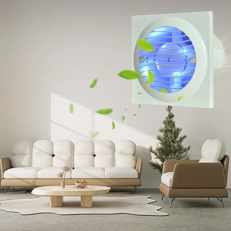 2023 Hochwertiger Abluft ventilator für Wand fenster montage mit tragbaren LED-Smart-Abluft ventilatoren für Badezimmer