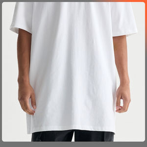Casual 260 grammes 100% coton grande taille hommes é<span class=keywords><strong>t</strong></span>é surdimensionné <span class=keywords><strong>Robe</strong></span> <span class=keywords><strong>T</strong></span>-<span class=keywords><strong>Shirt</strong></span> longue longueur tissu tissé avec motif imprimé formel - Product Image 5