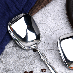 Cuillère de service personnalisée grande taille pour buffet, en acier inoxydable, pour café, thé, miel, desserts, confitures, cuillère de dégustation carrée, vente en gros - Product Image 5