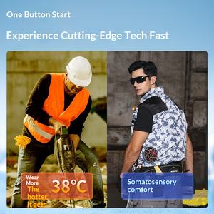 Gilet Estivo Rinfrescante con Strisce Riflettenti e Cerniera, Abbigliamento da Lavoro con Ventilatore - Product Image 2