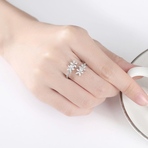 Bague Fleur en Zircon Cubique Réglable LUOTEEMI pour Femme, Style Coréen Turc, Tendance Années 90 - Product Image 3