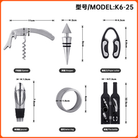 Set Pembuka Botol Anggur Bentuk Botol Anggur Grosir, Logo Kustom, Portabel, Bahan Stainless Steel, Kotak Hadiah untuk Bisnis Natal