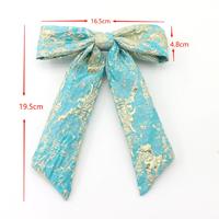 Vente directe usine – Barrettes à nœud papillon élégantes et décontractées en brocart recyclé vert et or, personnalisables, pour cheveux, style doux et tendance
