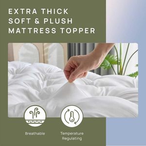 Meilleure Vente : <span class=keywords><strong>Surmatelas</strong></span> Matelassé en Mousse à Mémoire de Forme Épaisse de 5 Pouces pour Soulagement des Douleurs Dorsales, Réduction de la Pression et Soutien de Contour du Corps 2000 GSM - Product Image 4