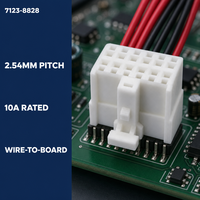 Connecteurs de câblage femelles domestiques Lanshuo 7123-8828 à 12 trous, boîtier PBT, 12V 10A, pas de 2,54 mm, inserts pour connexion fil-plateau