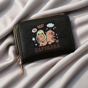 The New <span class=keywords><strong>Cute</strong></span> Cartoon Print Capi Barado Slot Card Credit Card Holder Wallet com Double Zippers e Coin Purse é para mulheres - Product Image 2