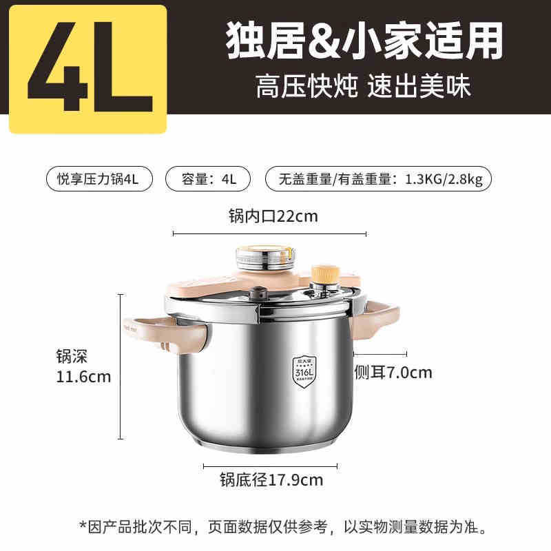 22 ซม. 4 ลิตร [สแตนเลส 316L หนาพิเศษ 120kPa]
