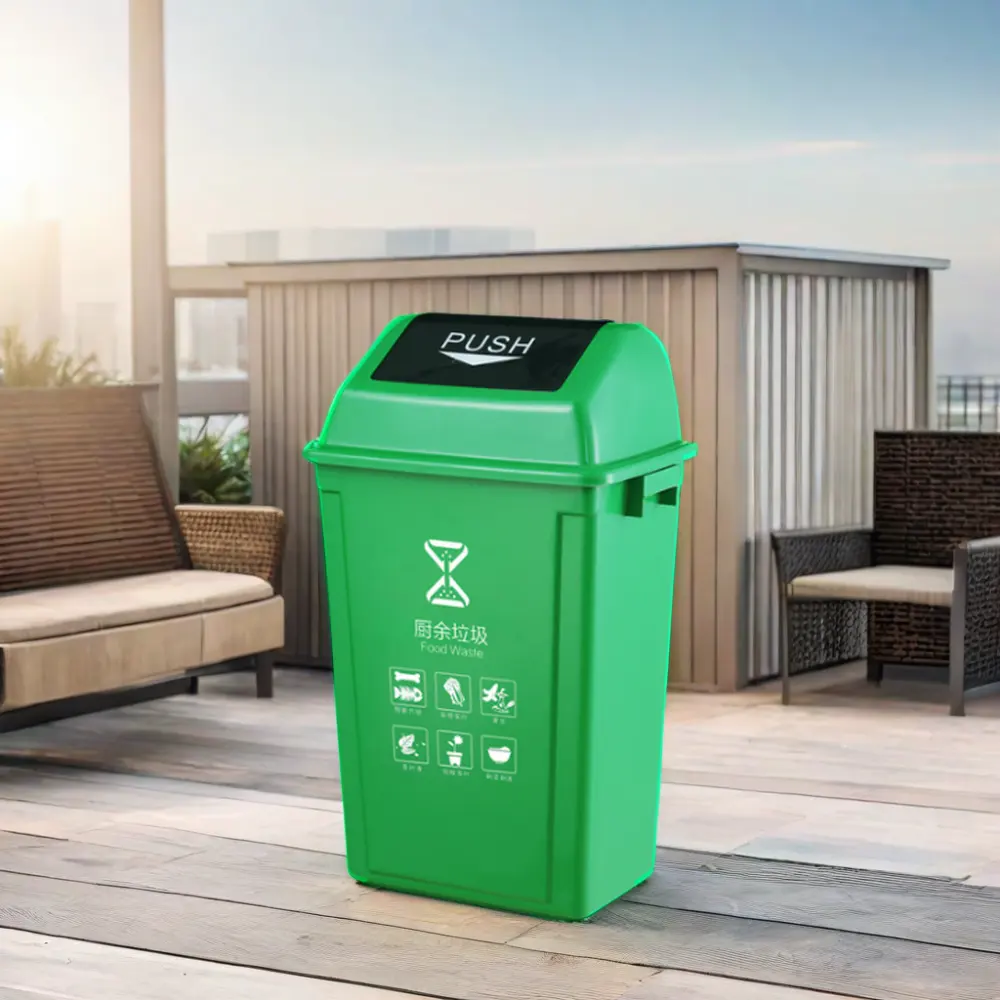 20 liter plastic trash cans with swing lid waste bin