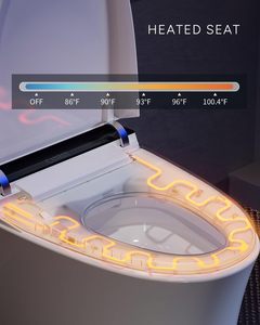 Inodoro Inteligente CANEST con Bidé, Descarga Automática, Sensor de Pie para Abrir/Cerrar, Asiento con Agua Caliente, Descarga por Sifón, Control Remoto, S-trap - Product Image 5