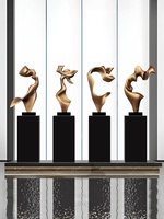 Sculpture Abstraite Moderne en Fibre de Verre pour la Décoration de la Maison, Hall d'Hôtel, Sol, Villa, Salon, Entrée, Artisanat Haut de Gamme
