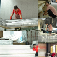 Alüminyum Alaşımlı Petek Panel Yangına Dayanıklı Su Geçirmez Eloksallı Yüzey 7mm Kalınlık 1220x2440mm Ölçülerinde Daire Tavanı Mutfak İçin