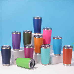 Tasse de voyage en acier inoxydable à revêtement en poudre de 20oz 30oz, café vierge isolé sous vide à double paroi avec logo personnalisé - Product Image 2