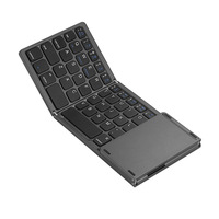 ZYQ 3-in-1 Keyboard Mekanik Lipat dengan Touchpad, Mini Nirkabel Terkecil untuk Laptop, Mendukung Pengisian Daya Nirkabel Melalui USB Type (Baru)
