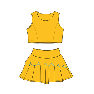 Conjunto Deportivo de Verano para Niñas, Transpirable y Ligero, Top Corto con Falda Plisada, Venta al Por Mayor de Moda Infantil, MOQ Bajo - Product Image 4