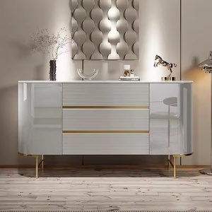 Armadietto del Foyer di lusso leggero italiano | Credenza moderna e minimalista del ristorante | <span class=keywords><strong>Arredamento</strong></span> interno dipinto a mano con pannello roccioso - Product Image 1