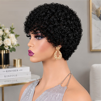 Perruques Courtes Bob Lace Front Pas Chères en Gros, Cheveux Humains Naturels Brésiliens Remy Pixie Bouclés pour Femmes
