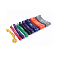 Paquete de 6 Bandas de Resistencia de Látex Natural Personalizadas, Antideslizantes, Ecológicas, para Yoga, Fitness, Ejercicios de Estiramiento y Flexiones