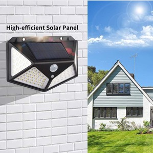 Luzes Solares de <span class=keywords><strong>100</strong></span> LEDs, Luz de Segurança Sem Fio à Prova d'Água com Sensor de Movimento, Luz de Parede Externa para Jardim - Product Image 2