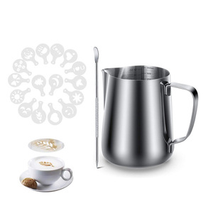 Ensemble de pochoirs créatifs pour la décoration du café, en acier inoxydable, stylo pour l'art du latte, mousseur <span class=keywords><strong>à</strong></span> <span class=keywords><strong>lait</strong></span>, <span class=keywords><strong>petit</strong></span> pichet <span class=keywords><strong>à</strong></span> <span class=keywords><strong>lait</strong></span> - Product Image 2