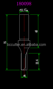 <span class=keywords><strong>Fraise</strong></span> à défoncer droite à double dent en diamant polycristallin PCD, queue de 12 mm et 12,7 mm, OEM/ODM - Product Image 2