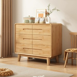 Nordic Solid Wood Chest Of <b>Drawers</b> <b>6</b> <b>Drawer</b> Minimalist Storage Cabinet Bedroom Living Room Furniture - Product Image 4