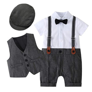 Vêtements personnalisés pour bébés de 3 à <span class=keywords><strong>6</strong></span> <span class=keywords><strong>mois</strong></span> ensemble de costume pour bébé garçon robe de baptême blanche tenues de fête smoking de baptême <span class=keywords><strong>tenue</strong></span> de gentleman - Product Image 3