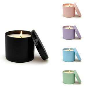 Metal vacío redondo 2oz 3oz 4oz 6oz 8oz 12oz lata vela caja contenedor vela sin costuras lata con tapa - Product Image 1