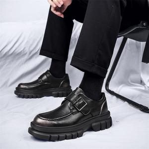 Zapatos Derby para Hombre 2025, de Cuero Genuino, con Suela Gruesa, Casuales, Formales para Negocios, que Aumentan la Altura, Ligeros, Sin Cordones - Product Image 3