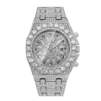 Montre pour hommes Hip Hop à la mode plein cristal chiffres arabes cadran Unique luxe Bling montre-bracelet pour hommes élégant Streetwear accessoire