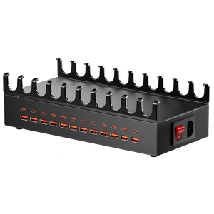 <span class=keywords><strong>Cargador</strong></span> <span class=keywords><strong>de</strong></span> Teléfono Móvil y Tableta, 24 Puertos, <span class=keywords><strong>Cargador</strong></span> Rápido <span class=keywords><strong>de</strong></span> Escritorio con 12 Puertos <span class=keywords><strong>USB</strong></span> <span class=keywords><strong>C</strong></span> y 12 Puertos <span class=keywords><strong>USB</strong></span> A para Uso Escolar - Product Image 1