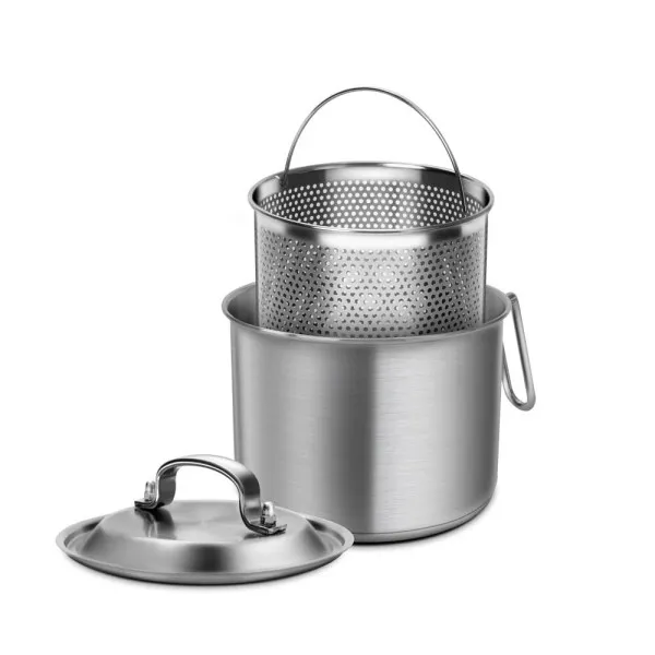 Korean All Stainless Steel IH Multi Pot 2.3L 16.5CM Popular Induction Cookware Vegetable Pot With Strainer Basket Noodle Pot