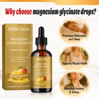Gouttes de glycinate de magnésium liquide OEM/ODM avec L-théanine et Ashwagandha pour adultes : Soutien au sommeil, relaxation, soulagement du stress, apaisement