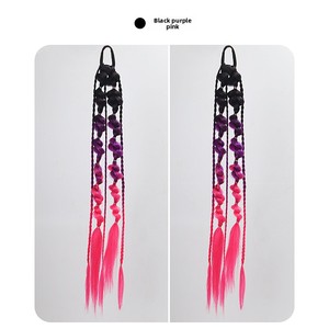 Accessorio di Moda Trendy per Donne, Stile Street, Treccia Colorata Lunga con Doppio Trama, Estensione per Coda di Cavallo - Product Image 6